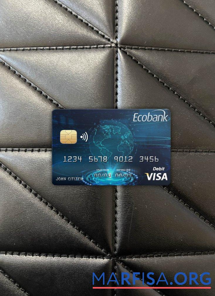 Blank Chad Ecobank visa card photolook front example